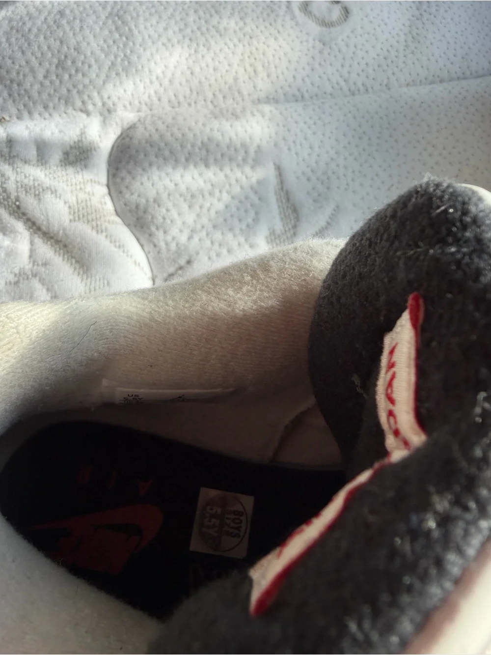 Nike Kids' White/Red/Black Basketball Sneakers